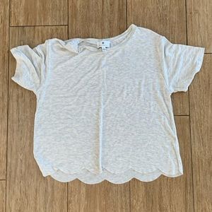socialite grey scalloped edge top